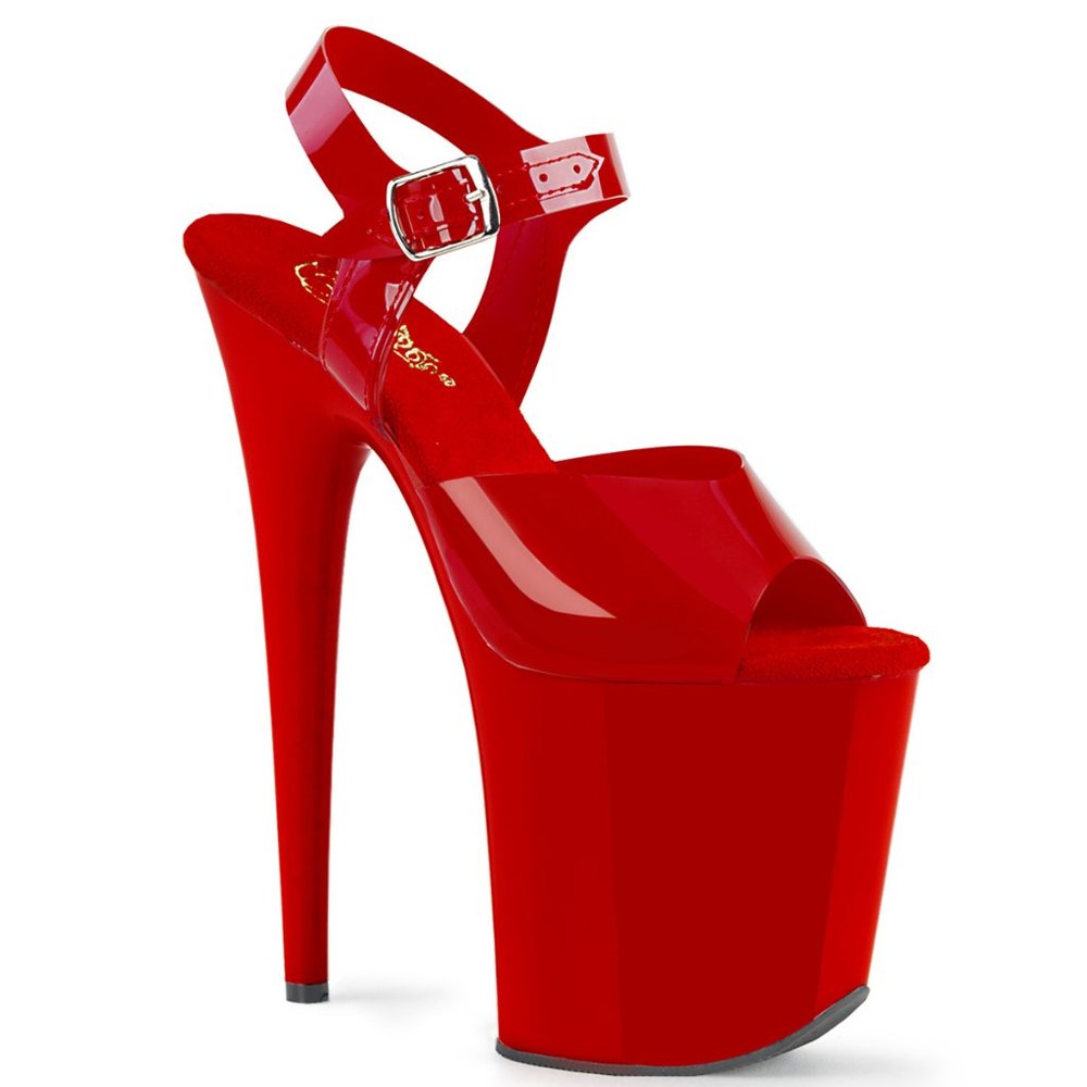 8" Red Pleaser Heels